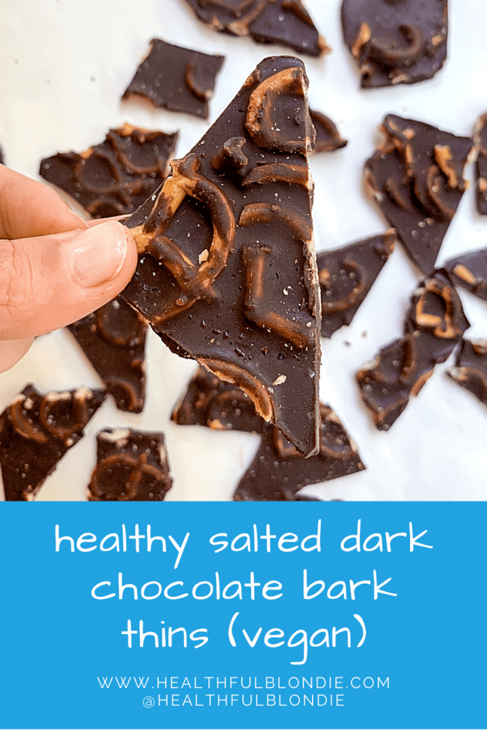 salted dark chocolate pretzel bark (vegan)