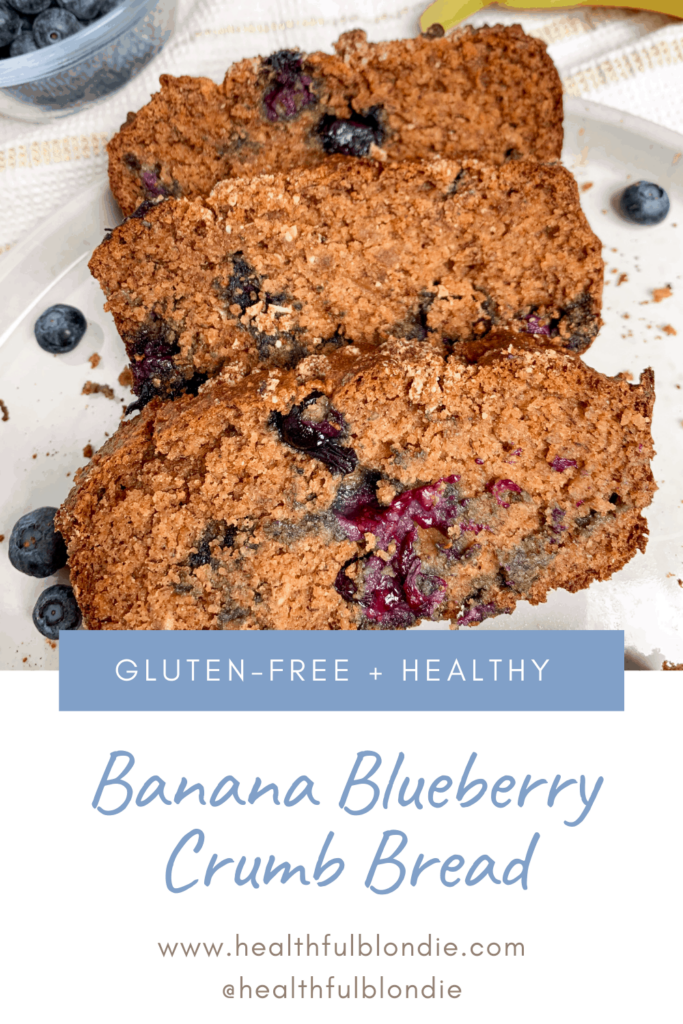 healthy banana blueberry crumb bread