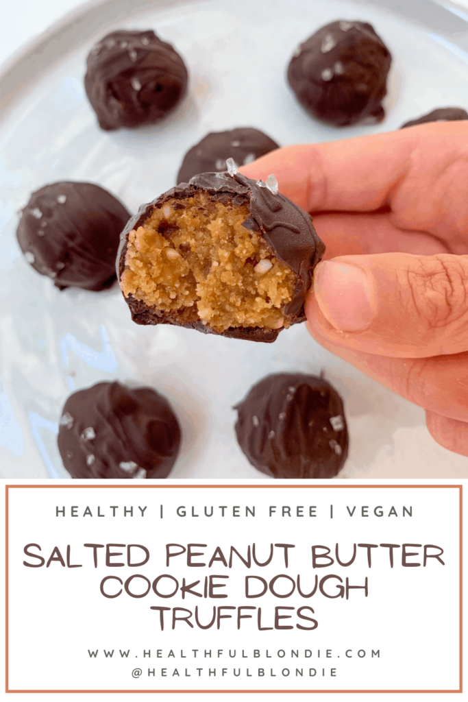 healthy salted peanut butter cookie dough truffles