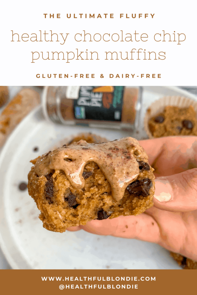 healthy chocolate chip pumpkin muffins