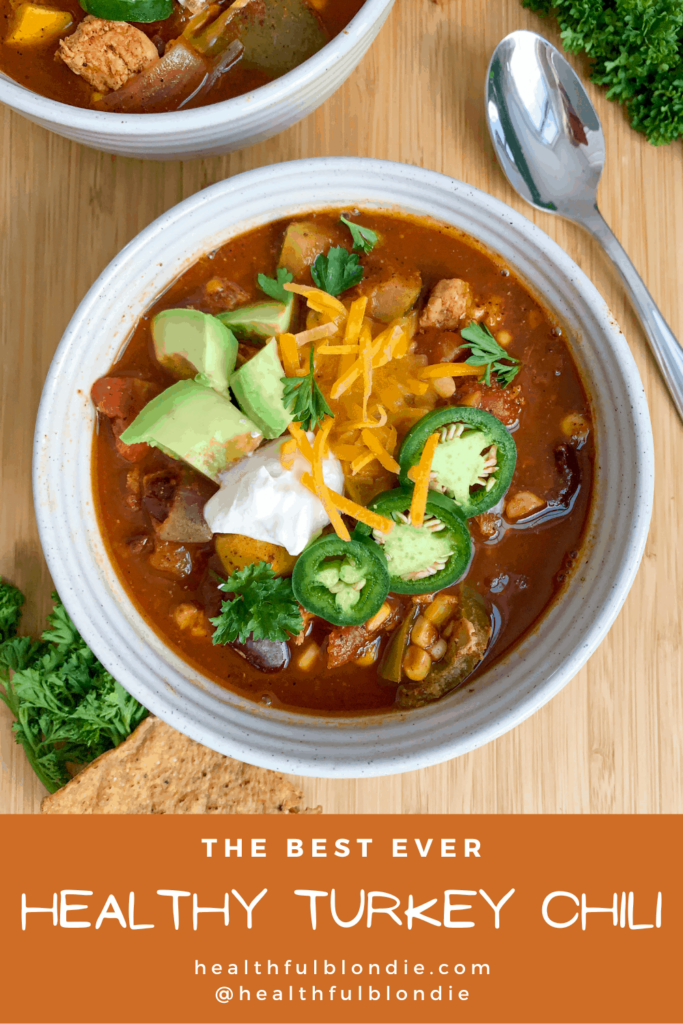 Best ever healthy turkey chili (low-carb, gluten-free, easy)