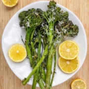 Best Ever Crispy Oven Baked Lemon Parmesan Broccolini - recipe by Healthful Blondie