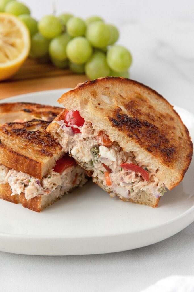 Easy Greek tuna feta sandwich