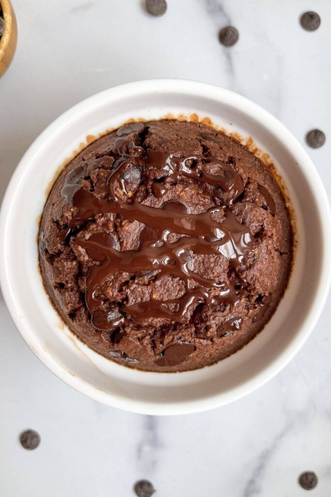 high protein chocolate baked oats made in a blender