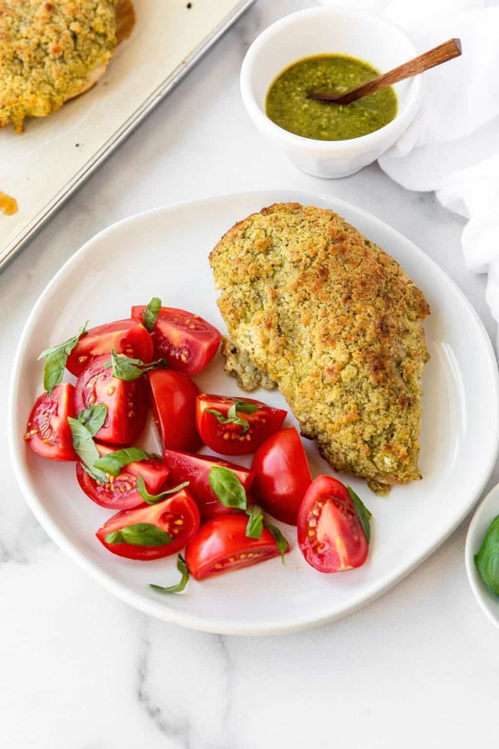 Goat Cheese & Pesto Crusted Chicken Healthful Blondie