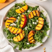 best ever healthy balsamic grilled peach summer salad