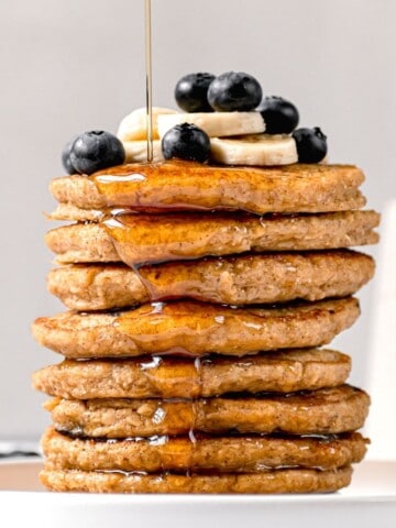 fluffy protein oatmeal blender pancakes