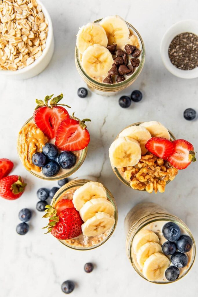 healthy overnight oats 5 different ways