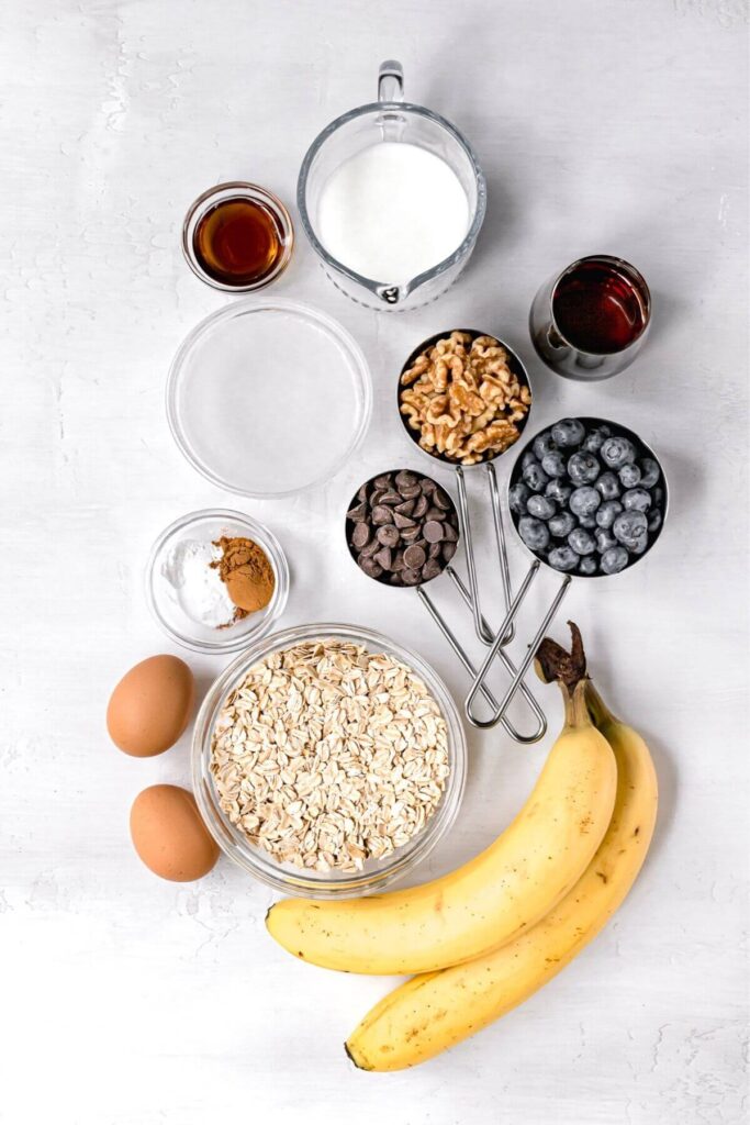 ingredients in blender baked oatmeal muffins