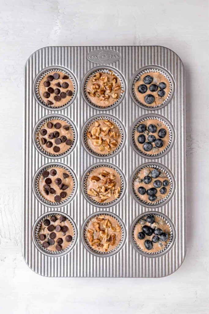 healthy bender oatmeal muffins in tin