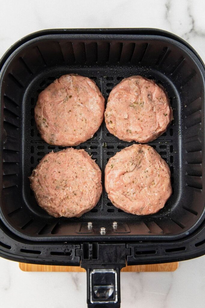 How to air fry raw turkey burgers