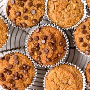 gluten free almond flour banana muffins with chocolate chips