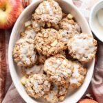 healthy apple pie oatmeal cookies with maple glaze