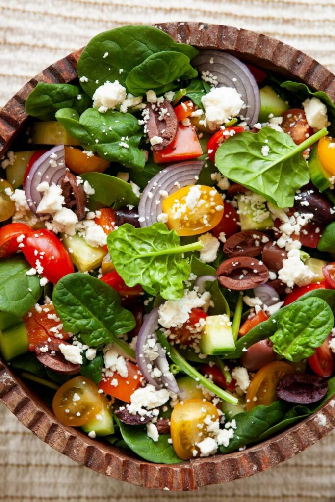 Greek spinach salad