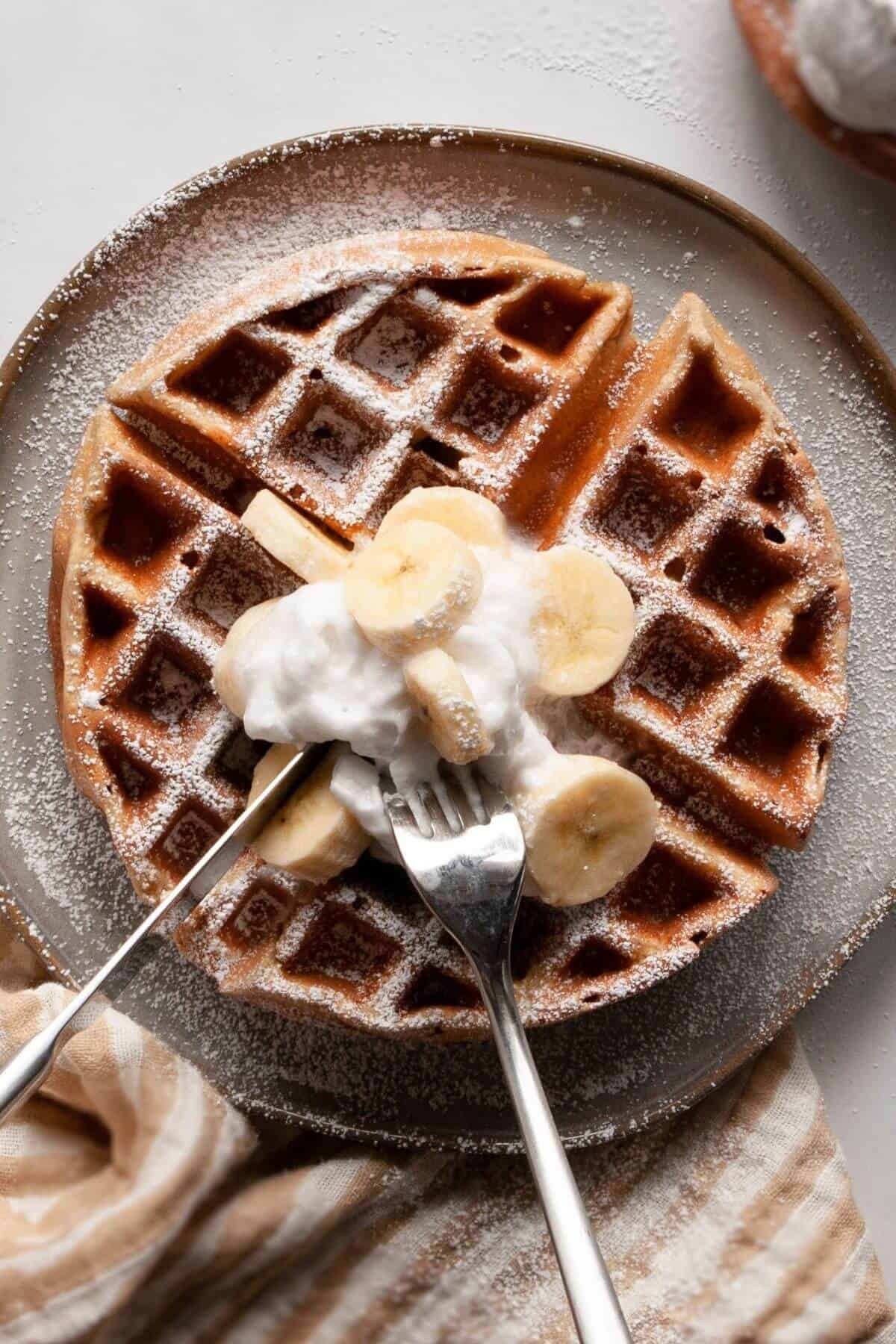 Flourless Banana Oat Waffles Healthful Blondie
