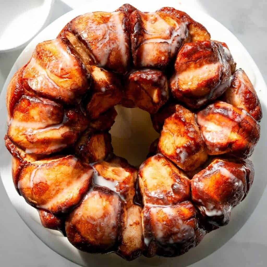 Homemade Vegan Monkey Bread made with maple syrup, oat milk, and dairy-free butter