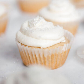healthy vanilla cupcakes with frosting