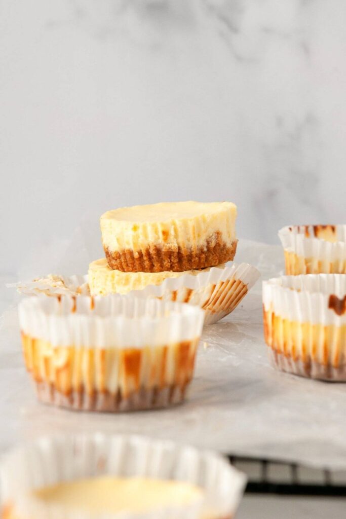 mini protein cheesecakes with graham cracker crust