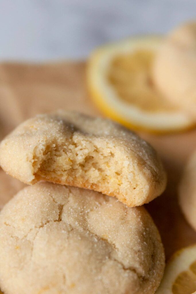 inside vegan lemon sugar cookie