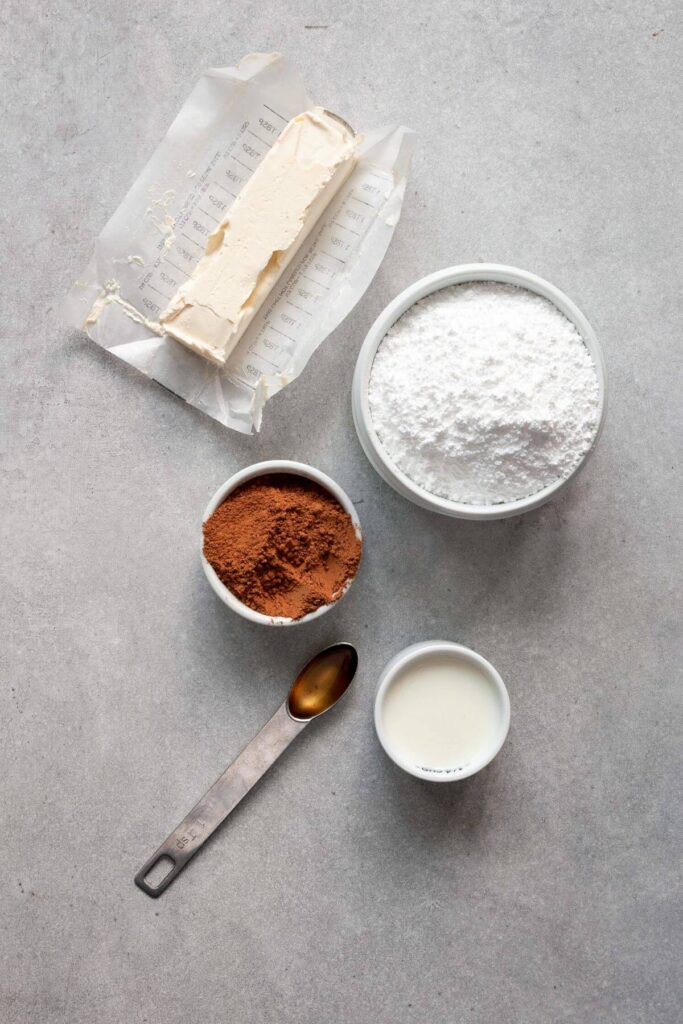 the five ingredients in dairy-free chocolate buttercream frosting