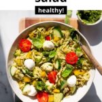 healthy orzo pesto salad