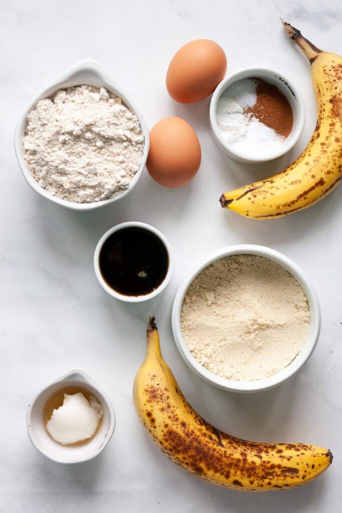 ingredients in gluten free banana muffins