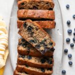 healthy blueberry banana bread