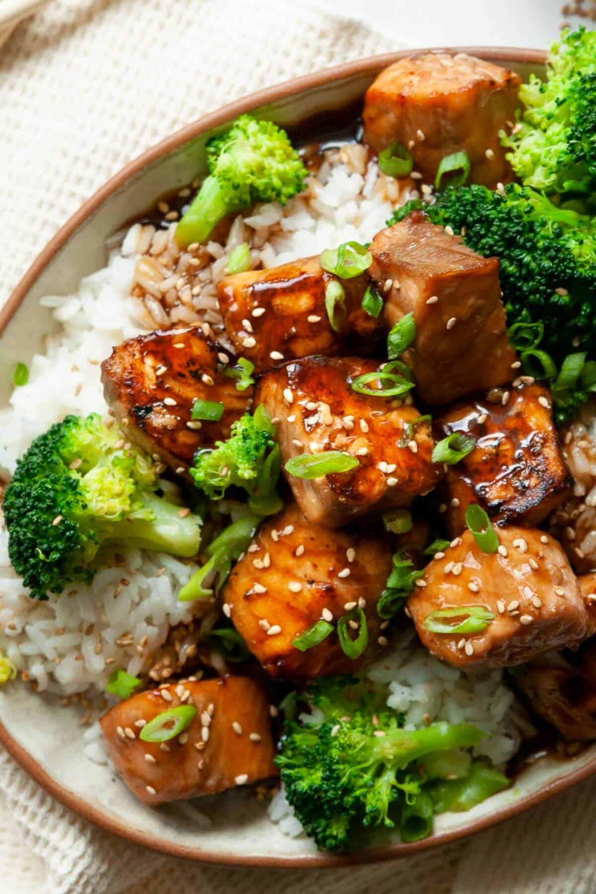 Air Fryer Teriyaki Salmon Bites - Healthful Blondie