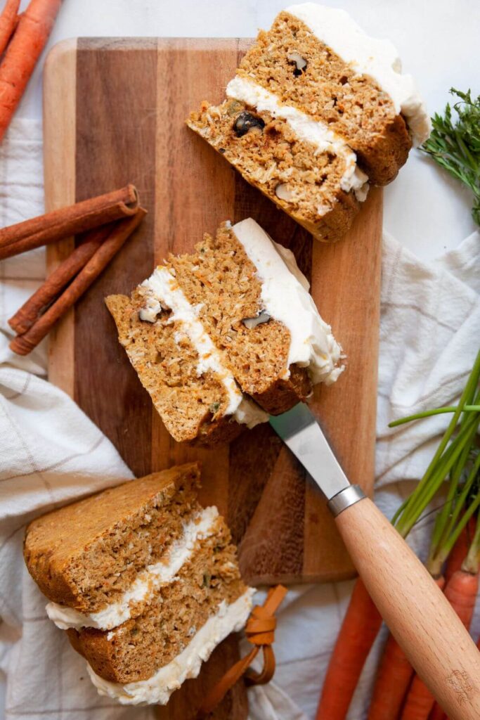 healthy frosted pumpkin carrot cake
