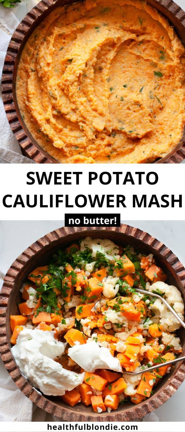 Sweet Potato Cauliflower Mash - Healthful Blondie