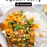 under-30-minute cozy butternut squash chickpea curry