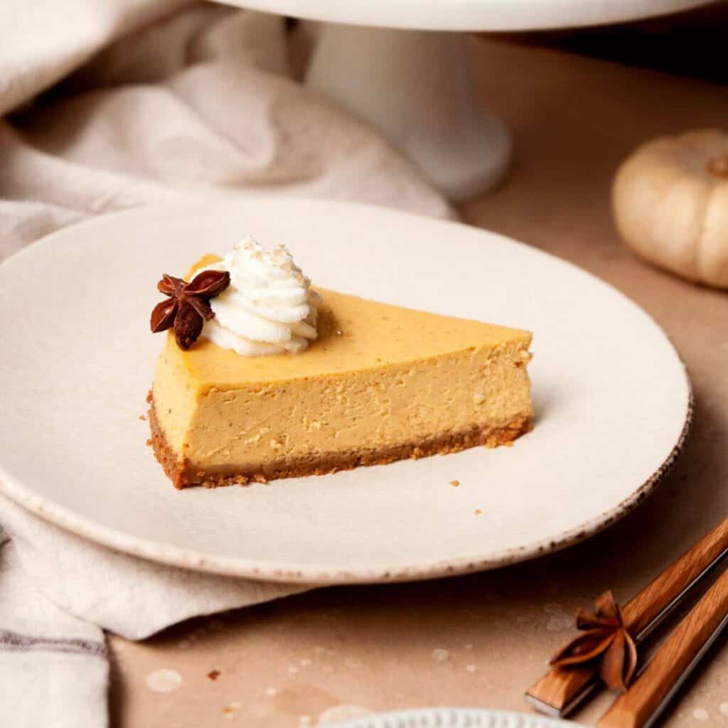 gluten-free pumpkin cheesecake recipe made with greek yogurt