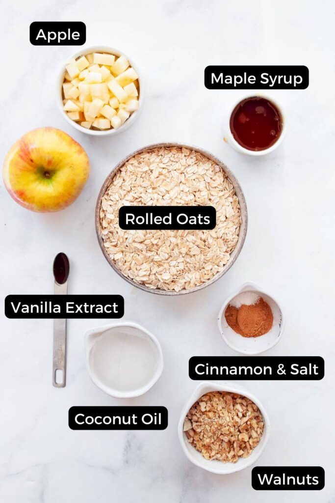 all ingredients labeled in small bowls