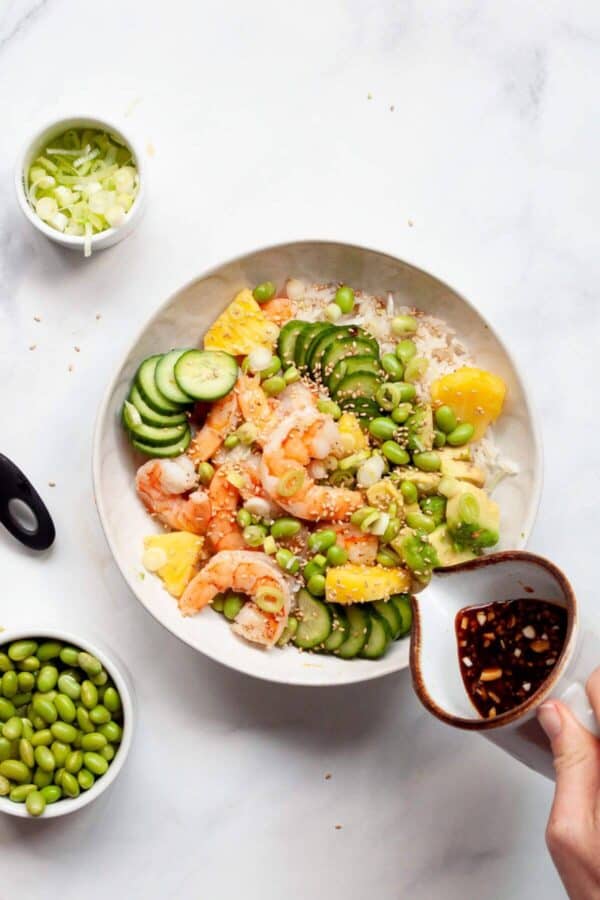 Shrimp Poke Bowl Recipe - Healthful Blondie