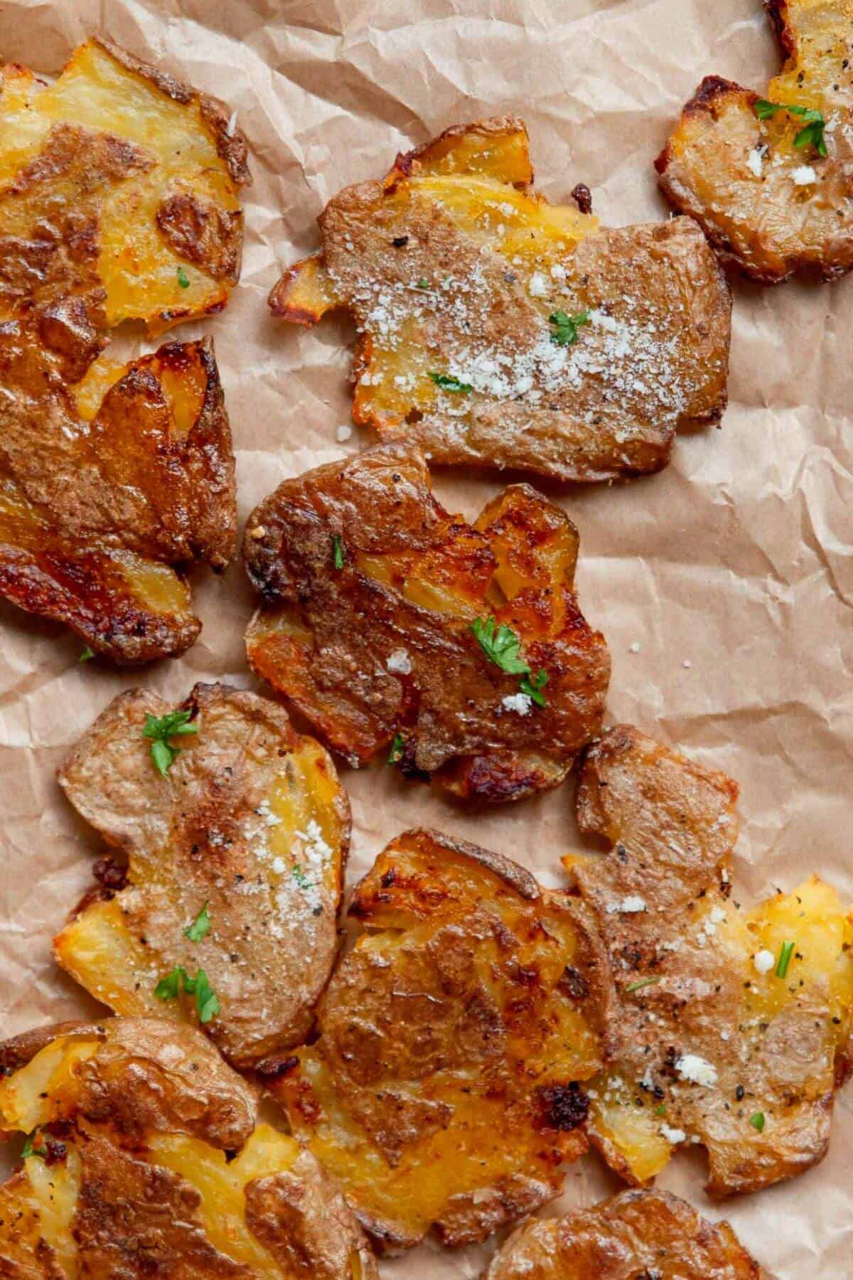 ultra crispy smashed fingerling potatoes