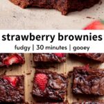 double chocolate strawberry brownies
