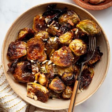 extra crispy oven roasted balsamic maple glazed brussels sprouts