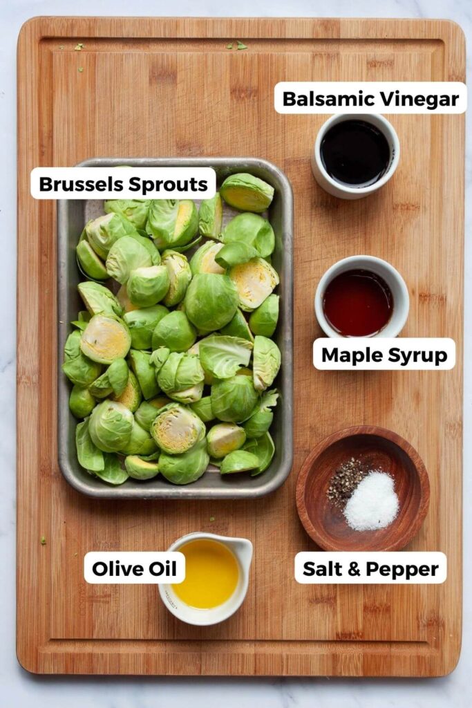 all ingredients in the recipe in small bowls with labels