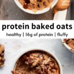 healthy single-serve high protein chocolate chip baked oats