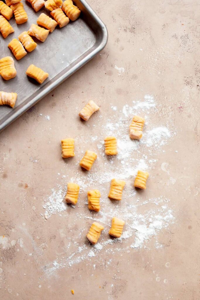uncooked sweet potato gnocchi pieces
