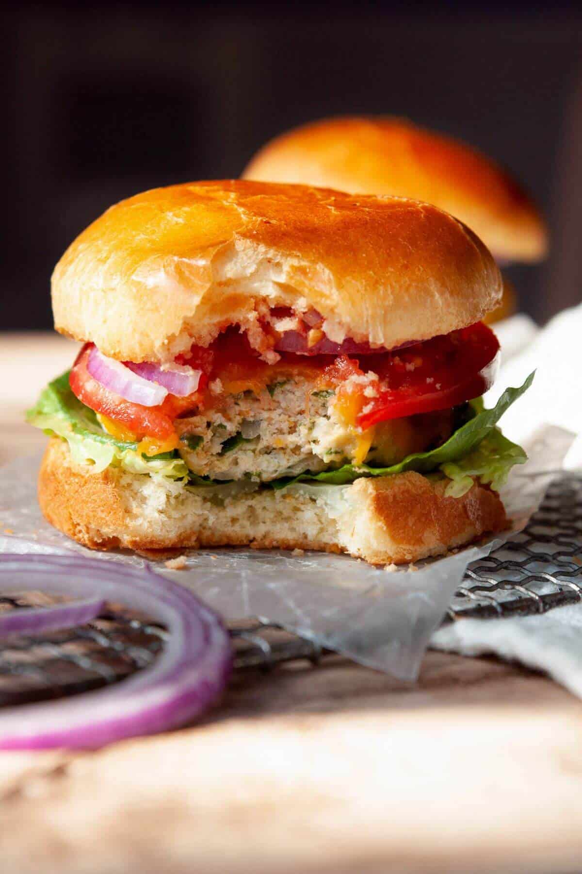 Air Fryer Chicken Burgers - Healthful Blondie