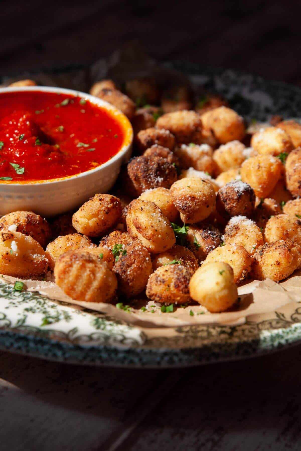 Crispy 15 minute air fryer gnocchi.