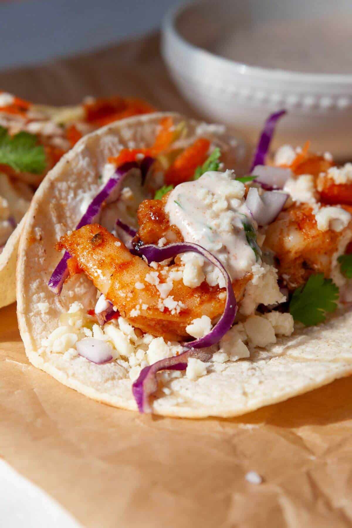 healthy baja shrimp taco