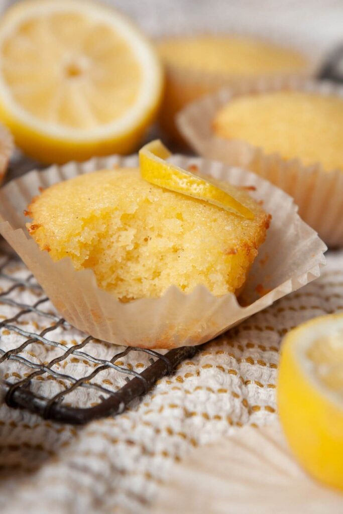 soft and moist lemon drizzle cupcake