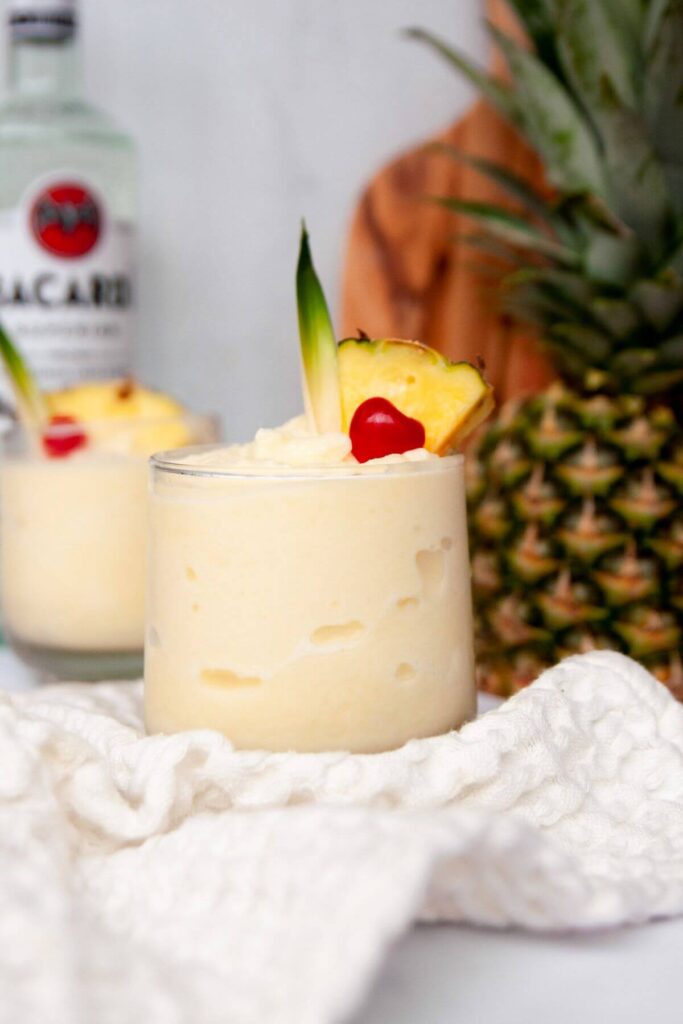 4-ingredient Bacardi pina colada in a glass