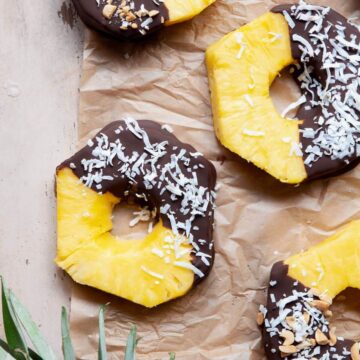 3 ingredient chocolate covered pineapple rings