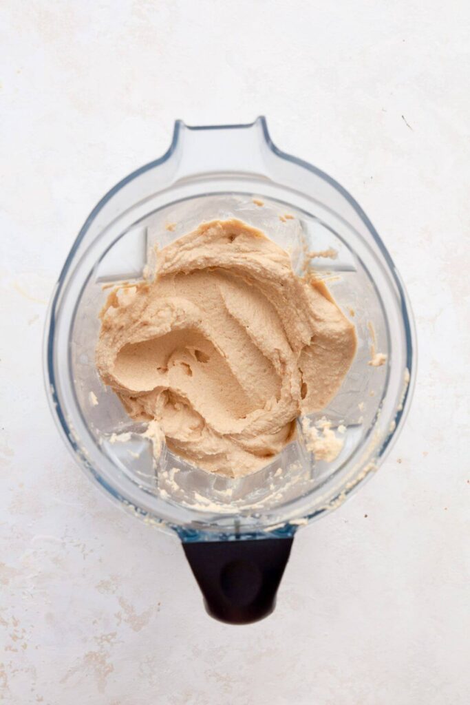 creamy and smooth hummus in a blender