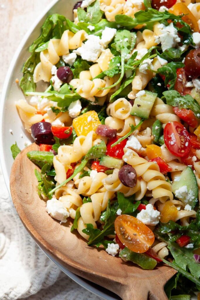 healthy Mediterranean pasta salad
