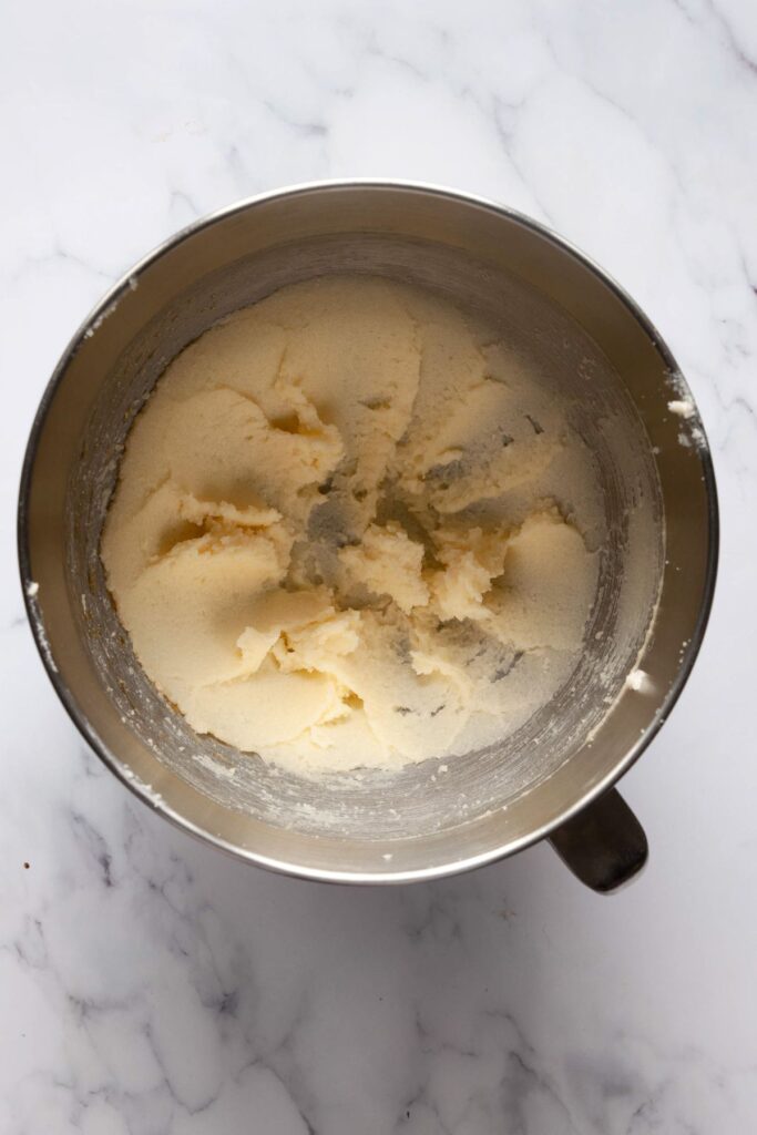 beating butter and sugar together