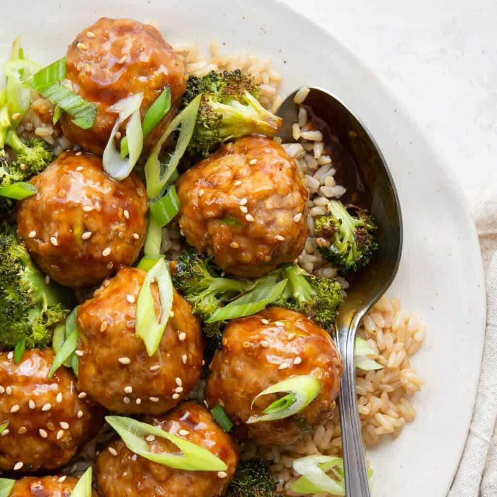 Healthy Teriyaki Turkey Meatballs Healthful Blondie